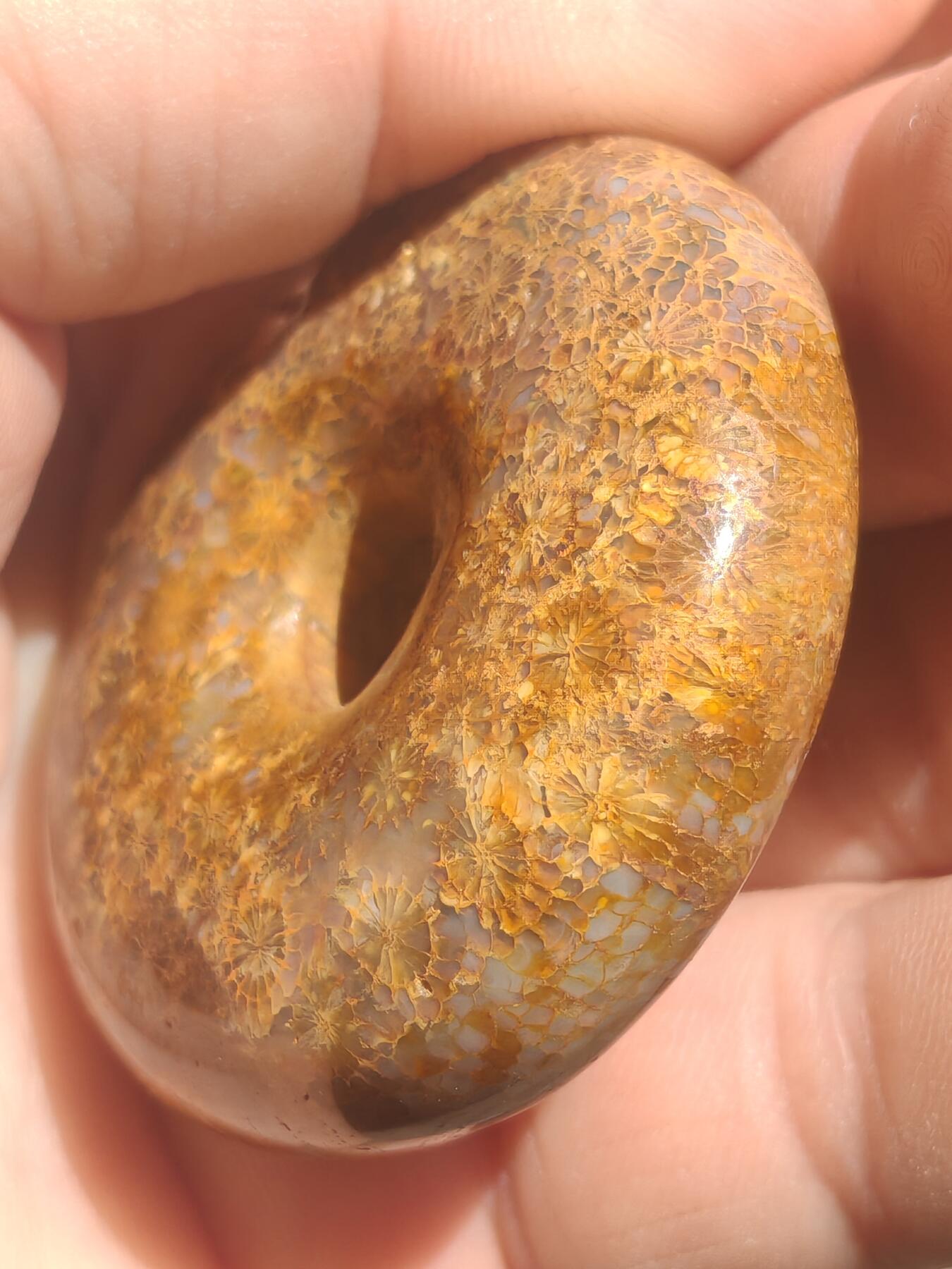❤️藏传包浆珊瑚玉平安扣(29012) 尺寸47*14mm