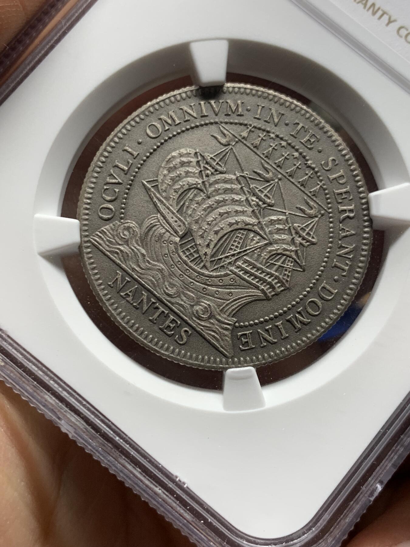 《竞宝斋》第373场 周日，周一，周二 3场连拍 （全场包邮） NGC MS65MATTE 法国19世纪南特商会纪念银章，matte磨砂版