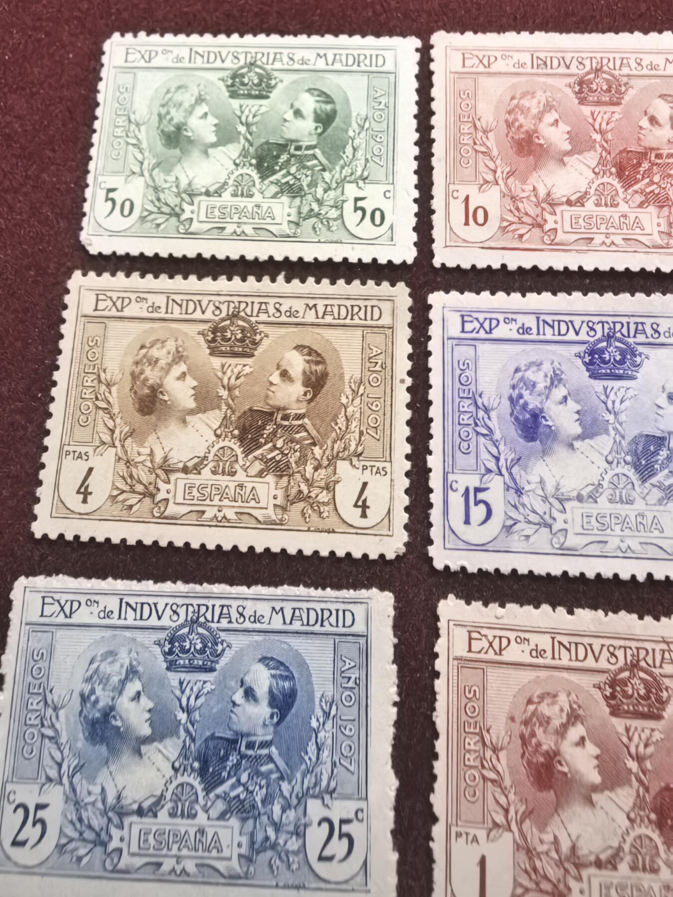 联合阁邮币社™ ——“精品多国邮票” 1907年 西班牙皇室大婚 全套 有轻贴