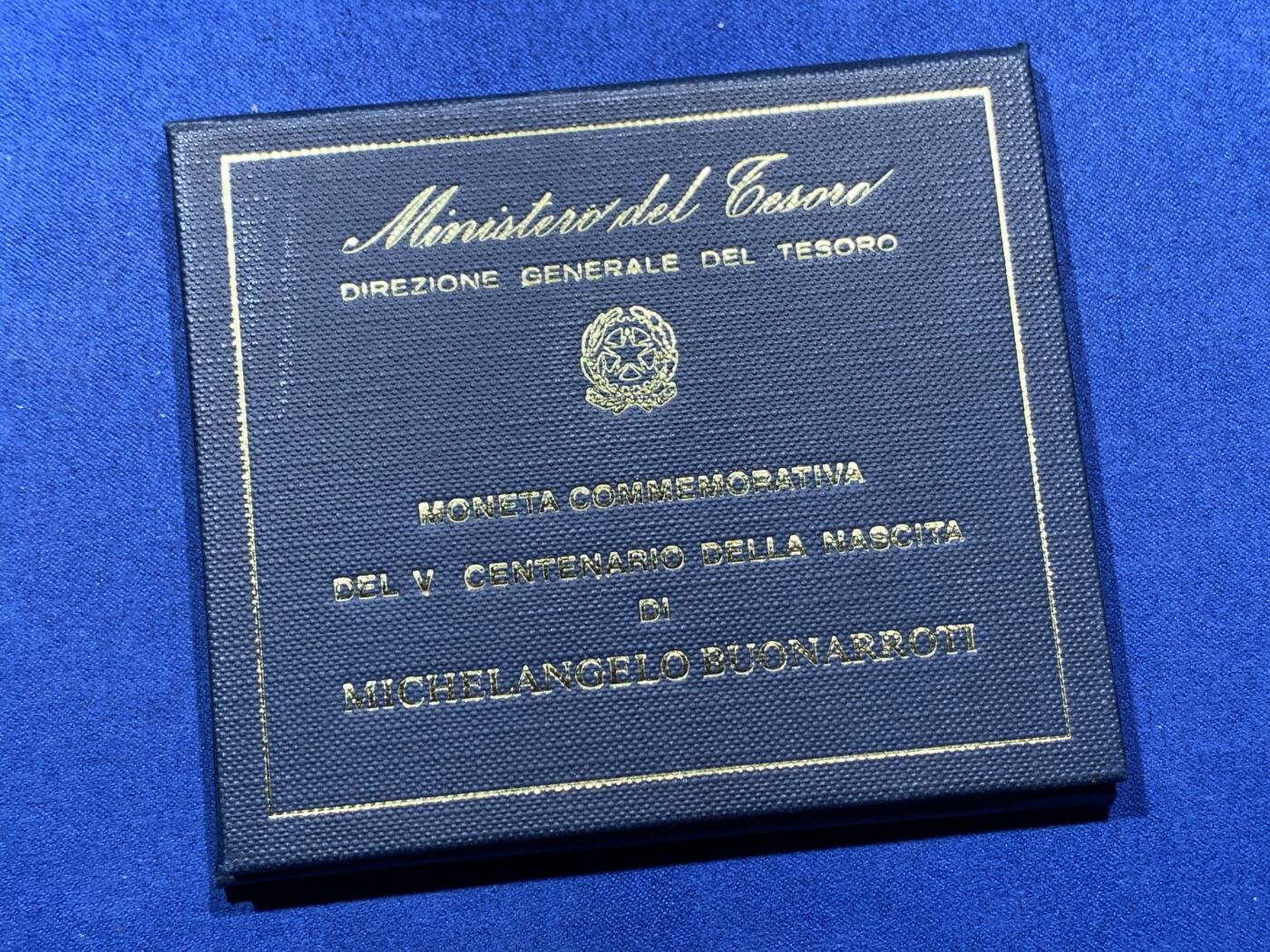 《竞宝斋》第373场 周日，周一，周二 3场连拍 （全场包邮） 卡装 意大利1975年米开朗基罗500里拉银币