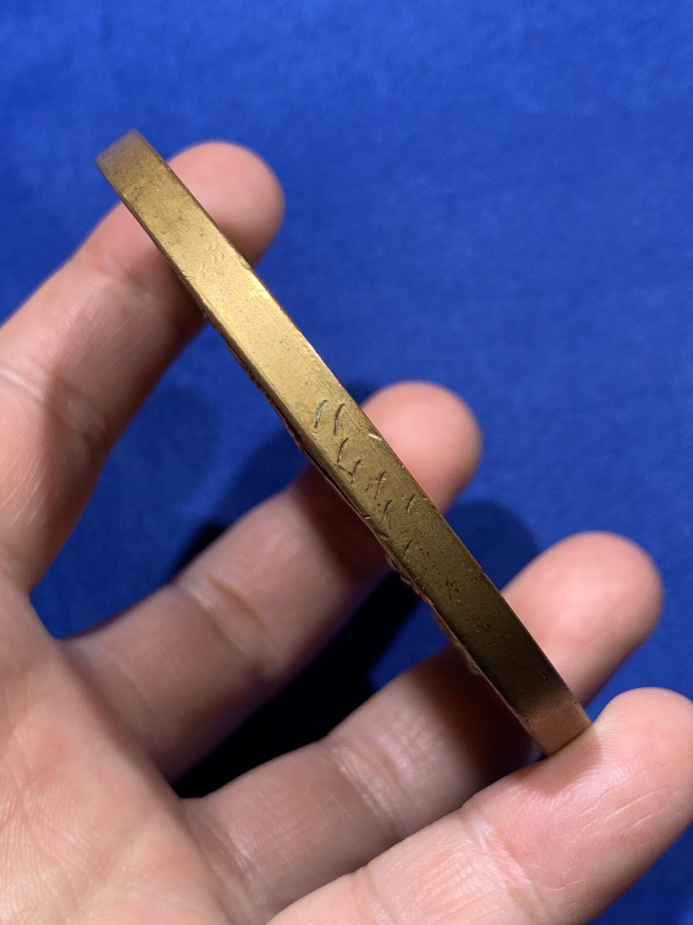 《竞宝斋》第373场 周日，周一，周二 3场连拍 （全场包邮） 美国1909阿拉斯加-育空太平洋博览会纪念大铜章 带盒 176克 76mm