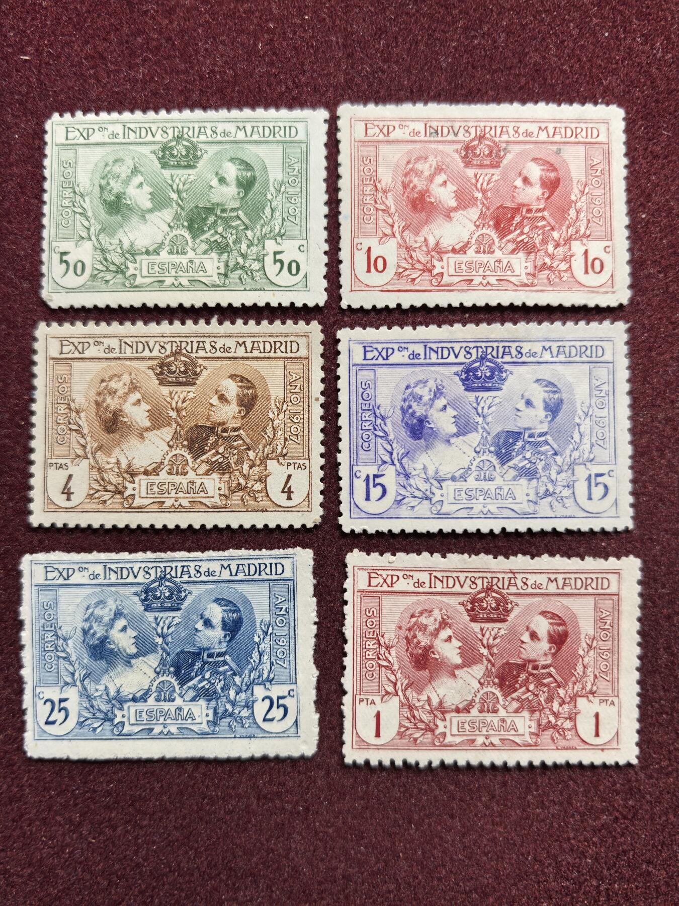 联合阁邮币社™ ——“精品多国邮票” 1907年 西班牙皇室大婚 全套 有轻贴