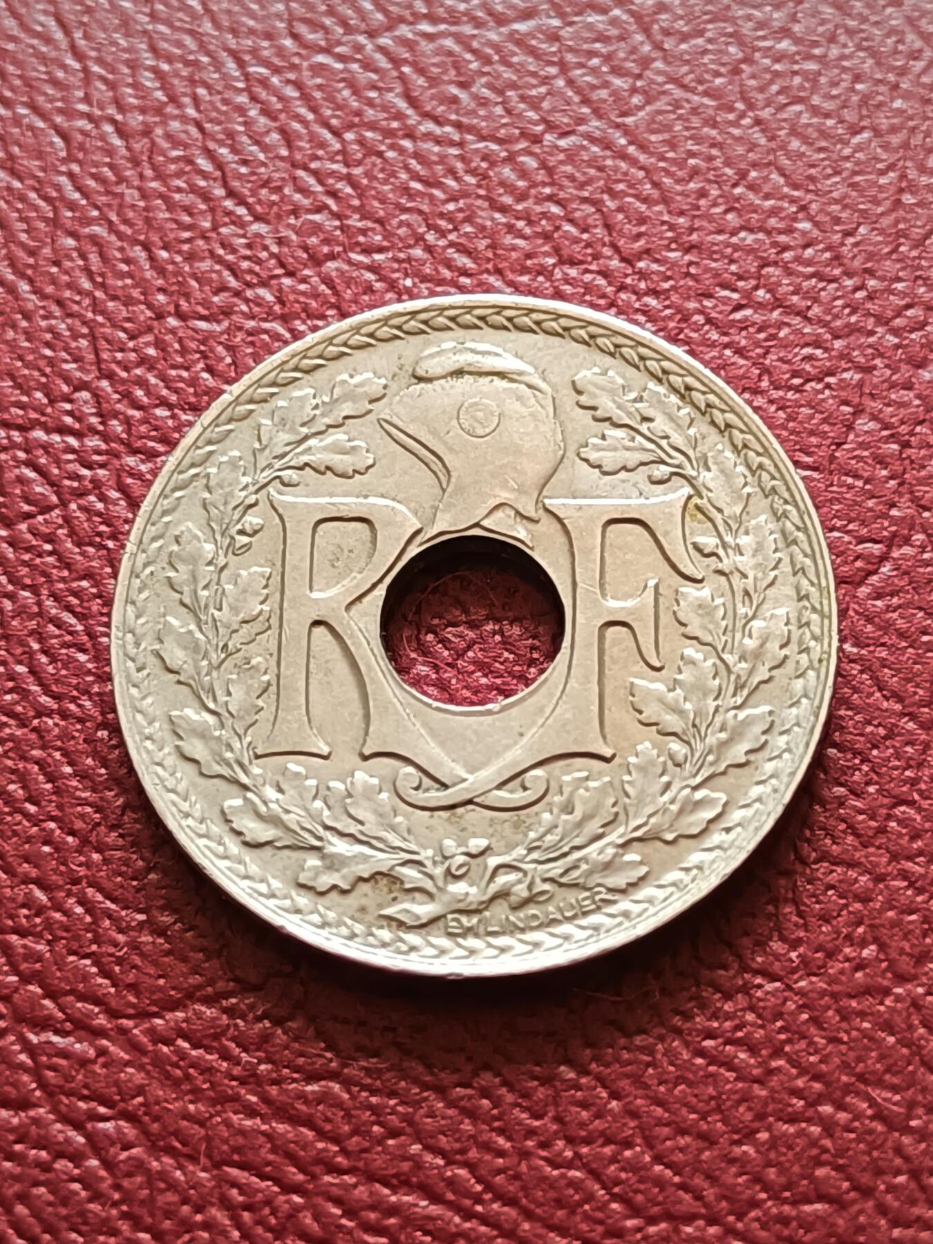 【云涧收藏】第二十场 法国1918年大版5生丁，好品