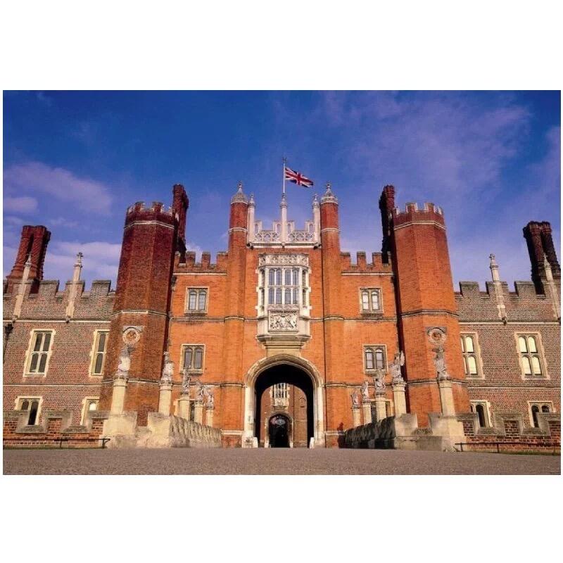 英国1977年伊丽莎白+汉普顿宫 高浮雕精制大镀银章 带原盒原证 43MM