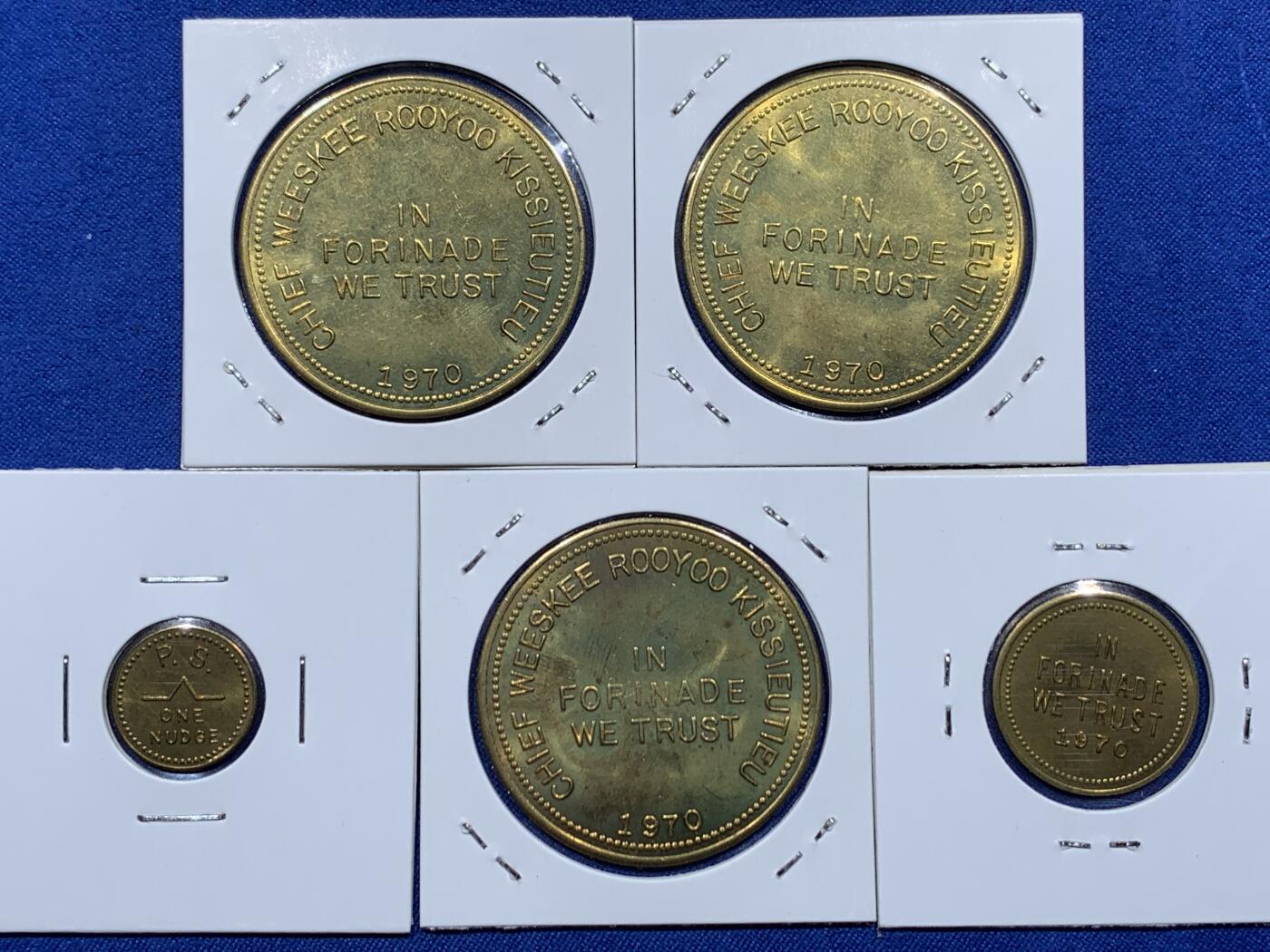 《竞宝斋》第373场 周日，周一，周二 3场连拍 （全场包邮） 美国1970年反越战5枚套-铜质版