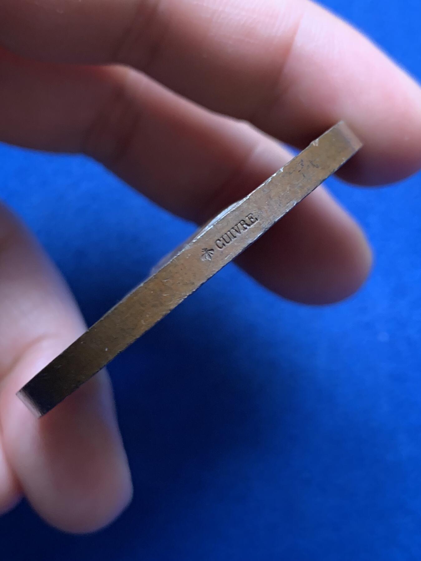 《竞宝斋》第373场 周日，周一，周二 3场连拍 （全场包邮） 法国1862拿破仑三世-农业部铜章 蜜蜂铜标 50.7mm 56克 密封原铸品