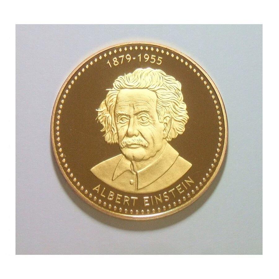 德国科学家泰斗爱因斯坦 高浮雕精制大镀金章 40MM