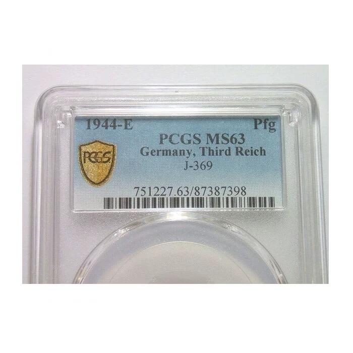 PCGS MS63 德国第三帝国1944年E版1芬尼 难得开卷原光