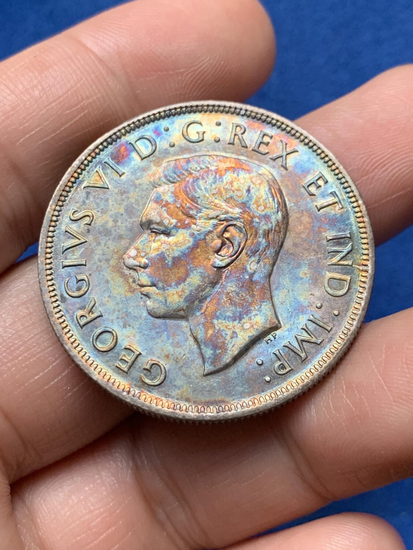 《竞宝斋》第374场 周日，周一，周二 3场连拍 （全场包邮） 加拿大 1946年 乔治六世-划船 1元银币