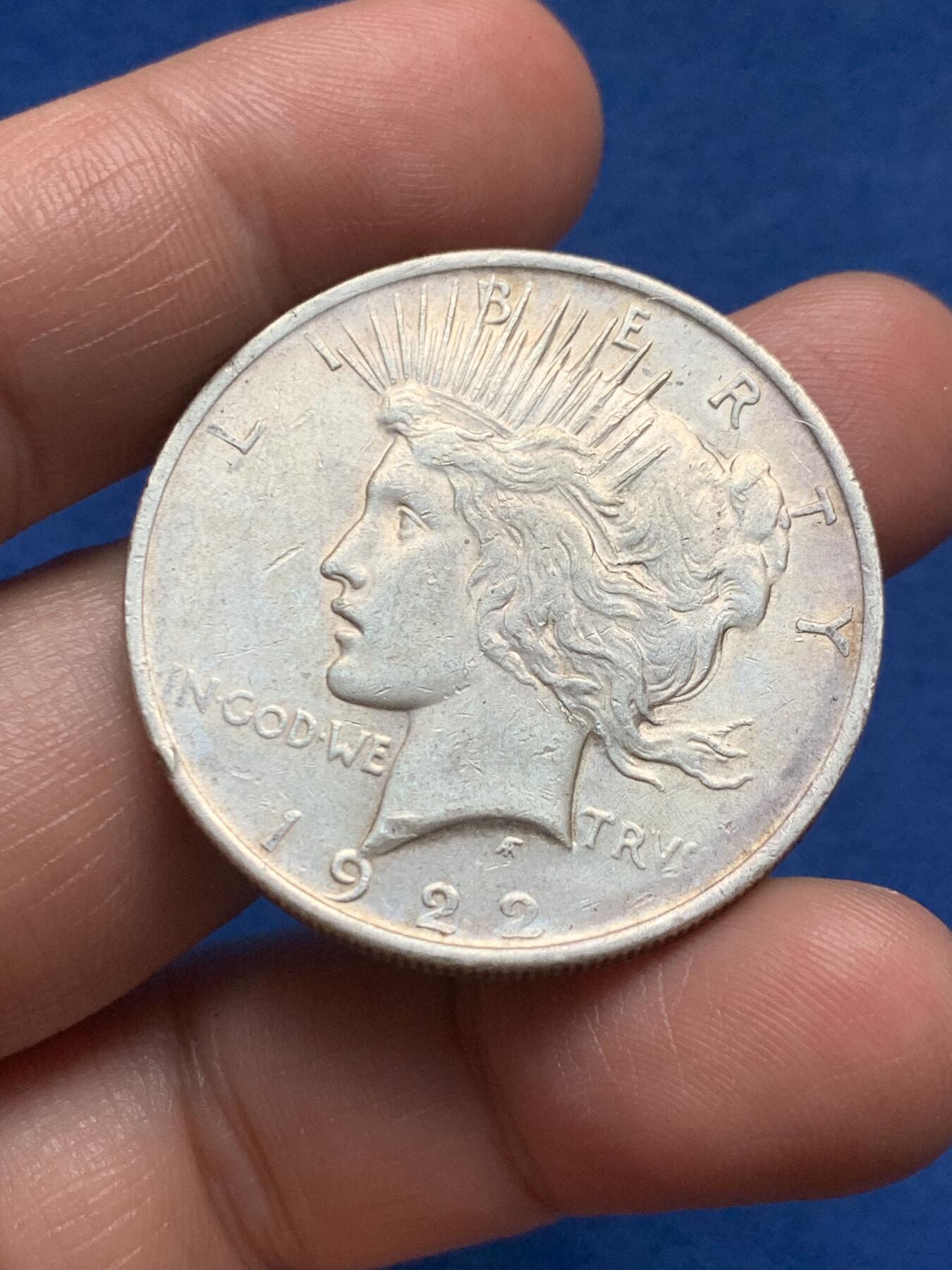 《竞宝斋》第374场 周日，周一，周二 3场连拍 （全场包邮） 美国1922年和平1美元银币