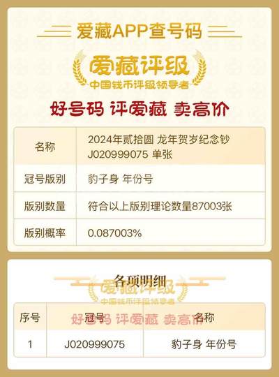 2024年龙年贺岁纪念钞 【J020999075 】豹子身 年份号 单张