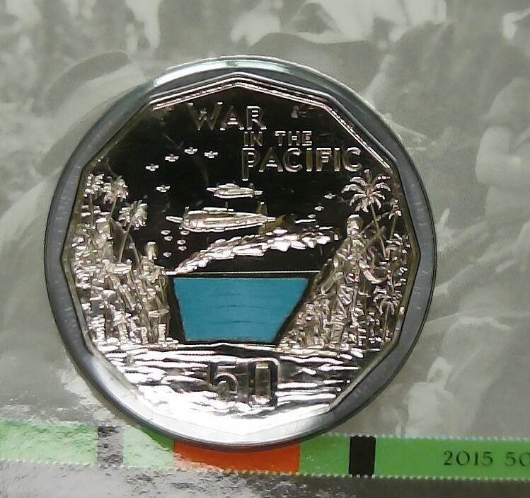 JoDe826 收藏第02次拍卖，英联邦地区硬币纸币  澳大利亚 年份 2015, 50 Cents, 全新的 纪念钞 硬币 带卡 