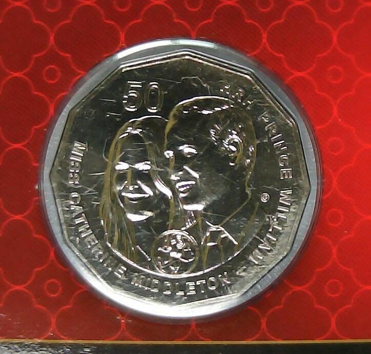 JoDe826 收藏第02次拍卖，英联邦地区硬币纸币 澳大利亚 年份 2011, 50 Cents 全新的 纪念钞 硬币 
