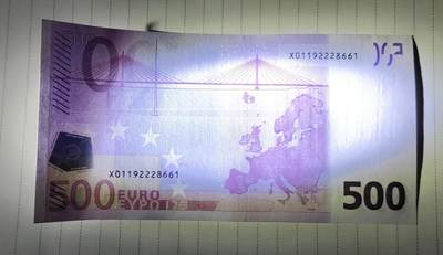 超越收藏第12场 2002年德国500欧元一签裸票UNC 号码无3457靓号
