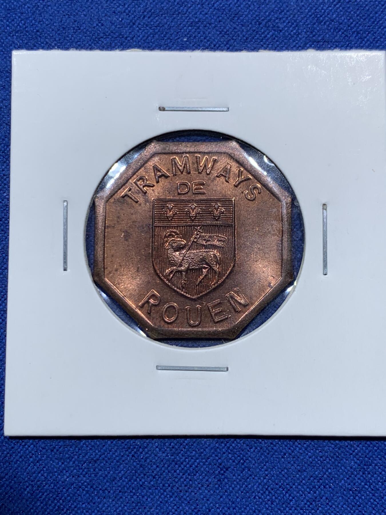 《竞宝斋》第374场 周日，周一，周二 3场连拍 （全场包邮） 法国鲁昂八边形代用币