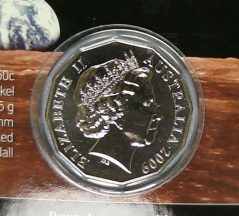 JoDe826 收藏第02次拍卖，英联邦地区硬币纸币  澳大利亚 年份 2009, 50 Cents, 全新的 纪念钞 硬币 带卡 