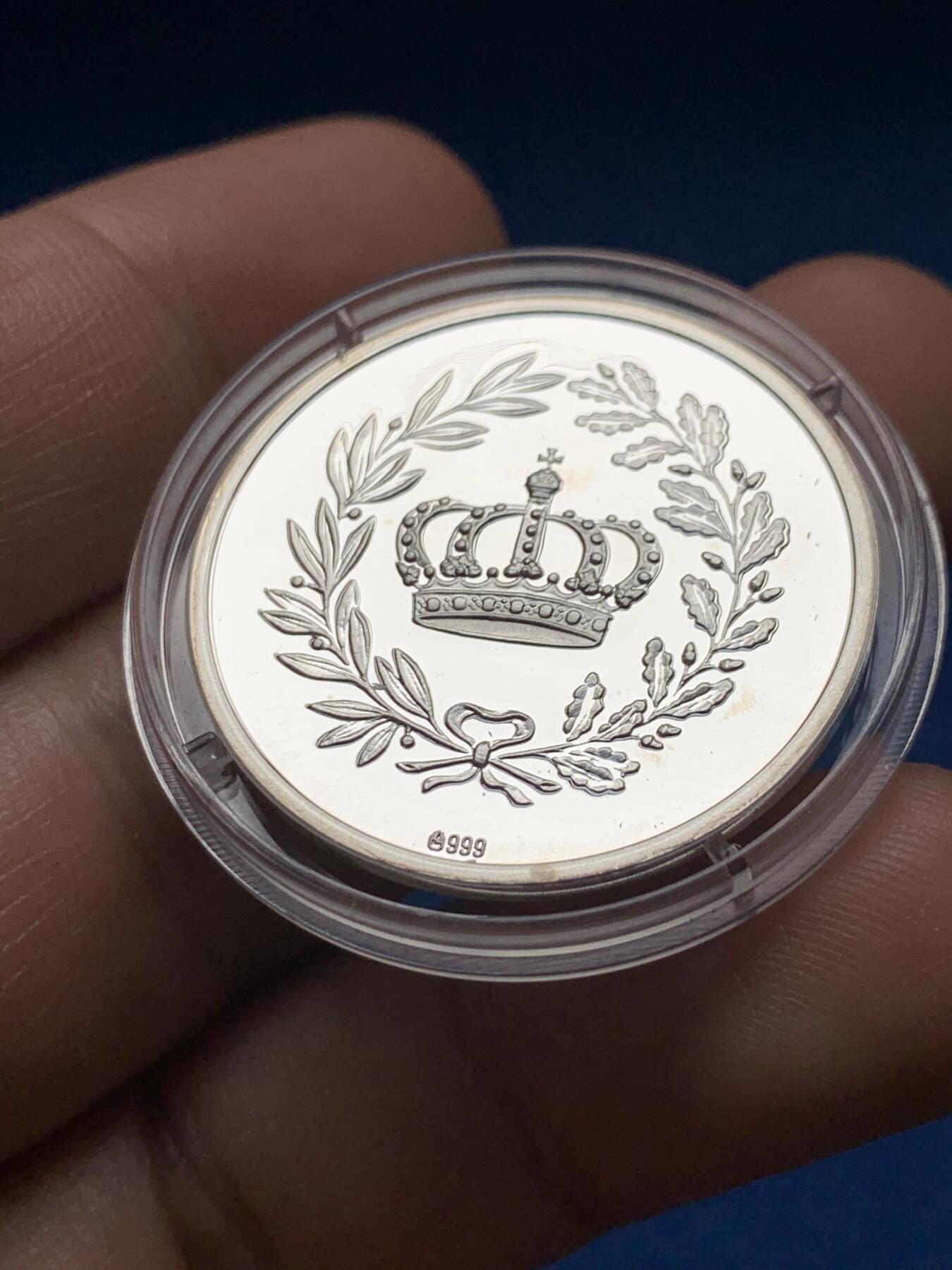 《竞宝斋》第374场 周日，周一，周二 3场连拍 （全场包邮） 德意志帝国腓特烈三世纪念银章 999银 8.63克 30mm