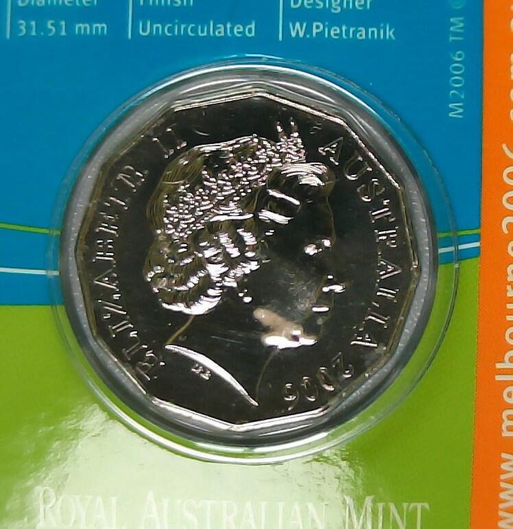 JoDe826 收藏第02次拍卖，英联邦地区硬币纸币  澳大利亚 年份 2006, 50 Cents, 全新的 纪念钞 硬币 带卡 