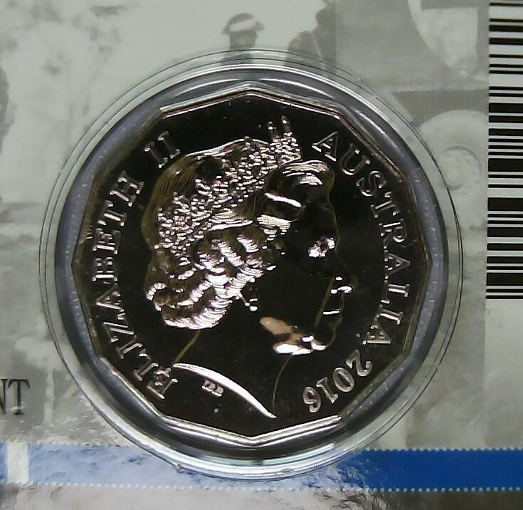 JoDe826 收藏第02次拍卖，英联邦地区硬币纸币  澳大利亚 年份 2016, 50 Cents, 全新的 纪念钞 硬币 带卡 