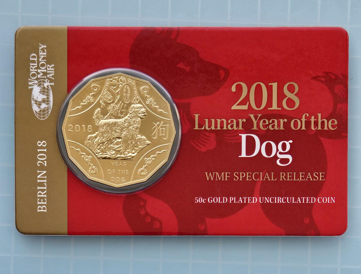 JoDe826 收藏第02次拍卖，英联邦地区硬币纸币 澳大利亚 年份 2018, 50 Cents, 全新的 纪念钞 硬币 带卡  