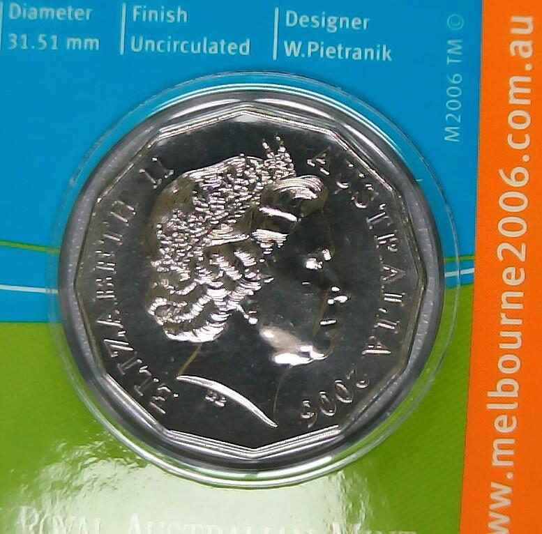 JoDe826 收藏第02次拍卖，英联邦地区硬币纸币  澳大利亚 年份 2006, 50 Cents, 全新的 纪念钞 硬币 带卡 