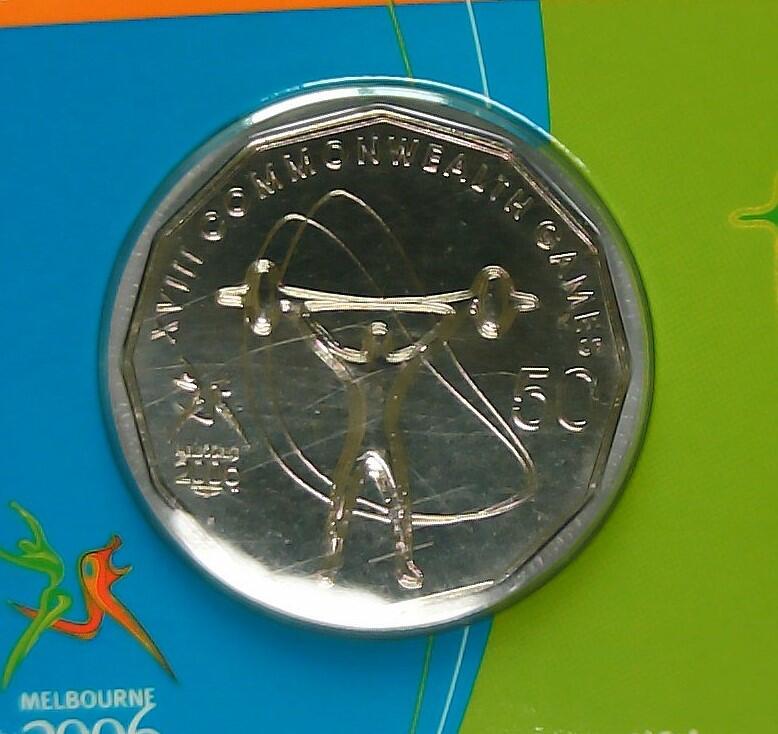 JoDe826 收藏第02次拍卖，英联邦地区硬币纸币  澳大利亚 年份 2006, 50 Cents, 全新的 纪念钞 硬币 带卡 