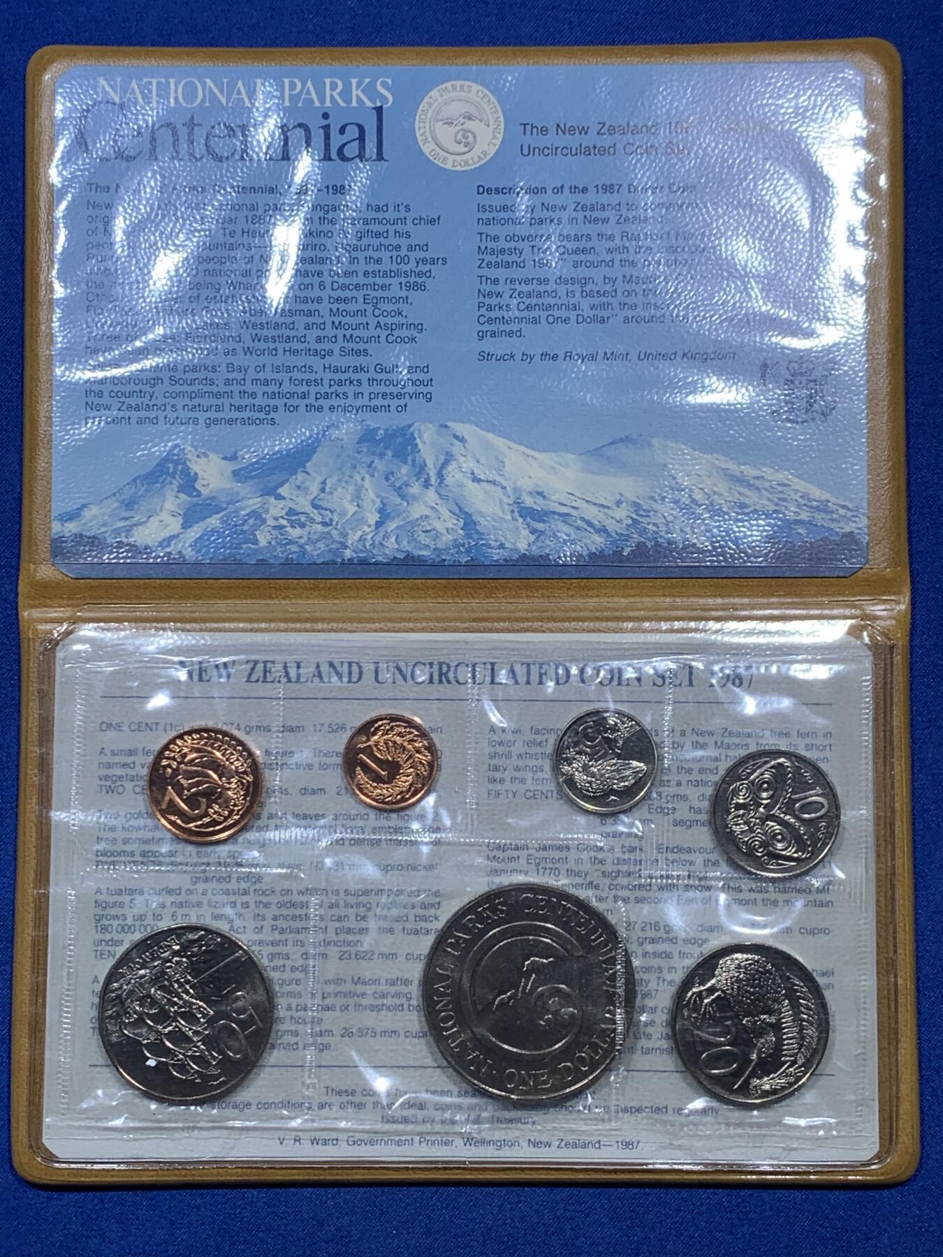 《竞宝斋》第374场 周日，周一，周二 3场连拍 （全场包邮） 新西兰官方MS 三套一组 1981 1982 1987 保存得都很不错 没有氧化 几个$1克朗型纪念币都挺少见的