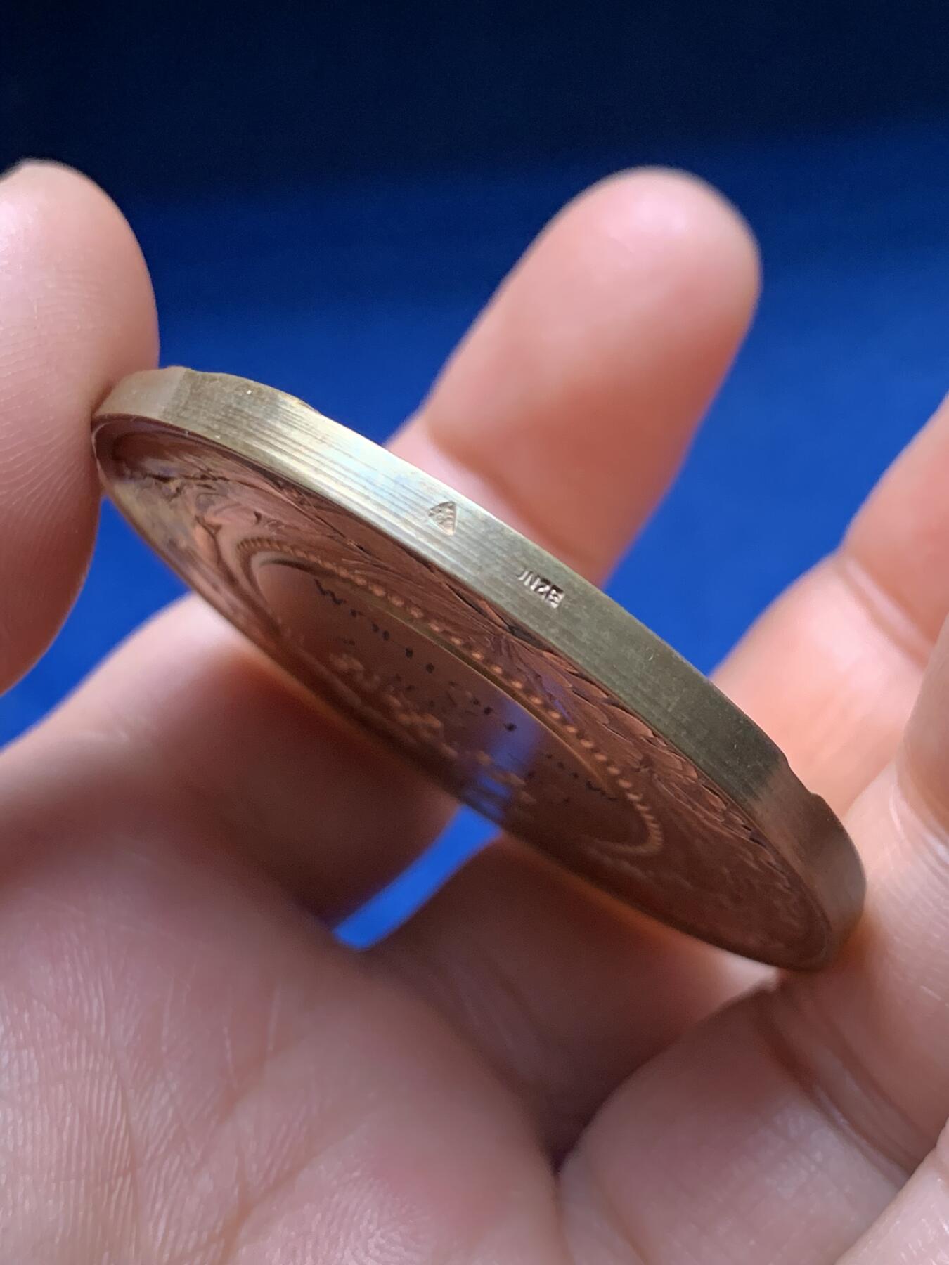 《竞宝斋》第374场 周日，周一，周二 3场连拍 （全场包邮） 法国装饰艺术运动时期铜章 50MM 53.6克