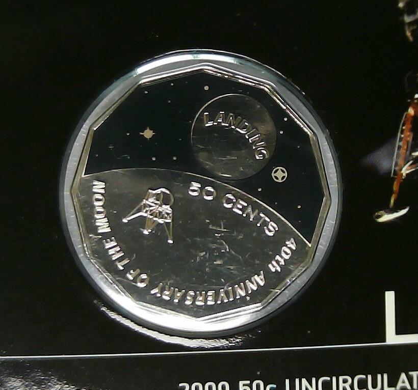 JoDe826 收藏第02次拍卖，英联邦地区硬币纸币  澳大利亚 年份 2009, 50 Cents, 全新的 纪念钞 硬币 带卡 