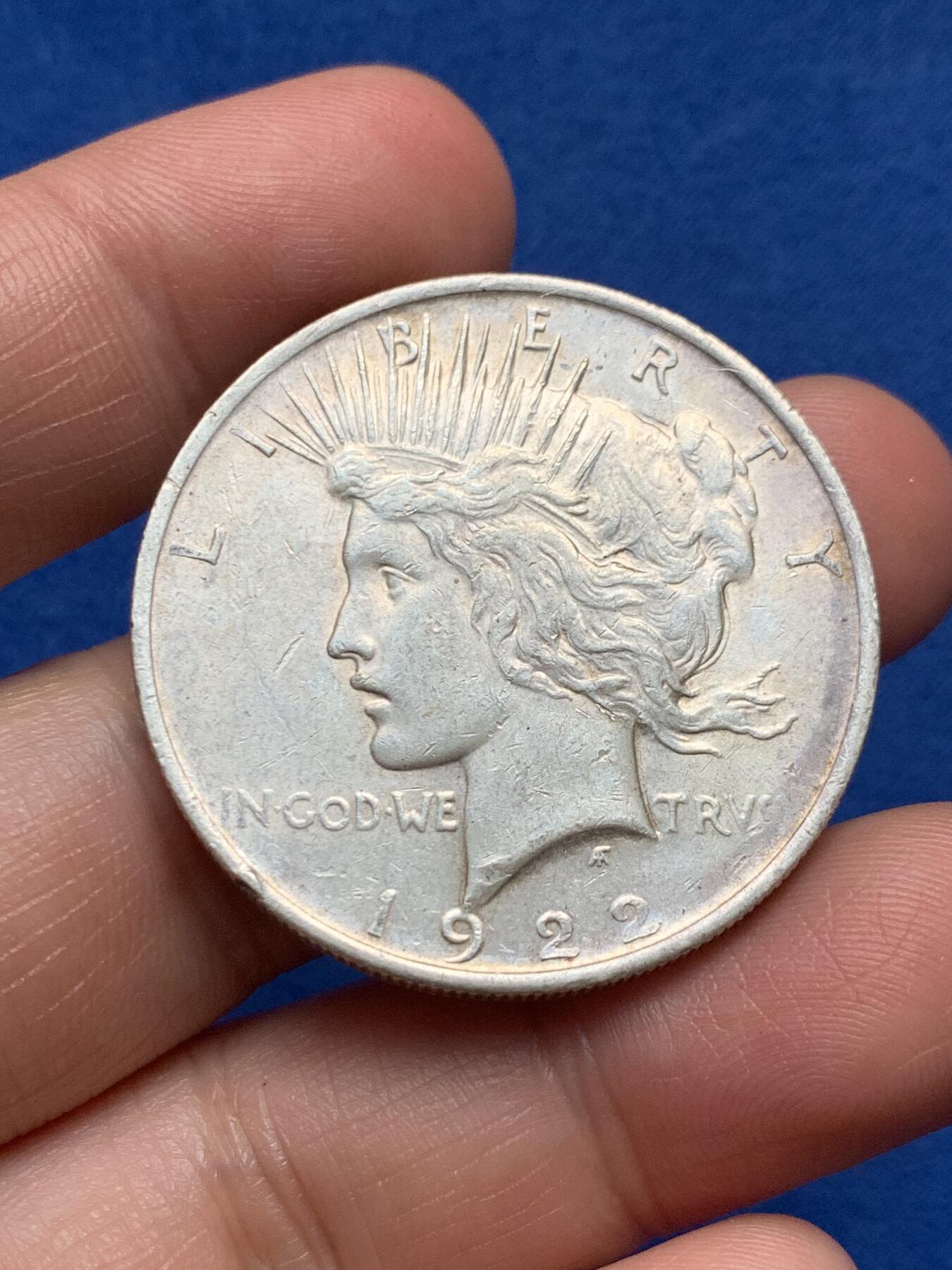 《竞宝斋》第374场 周日，周一，周二 3场连拍 （全场包邮） 美国1922年和平1美元银币