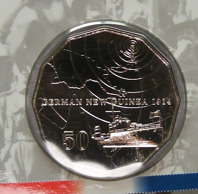 JoDe826 收藏第02次拍卖，英联邦地区硬币纸币  澳大利亚 年份 2014, 50 Cents, 全新的 纪念钞 硬币 带卡 