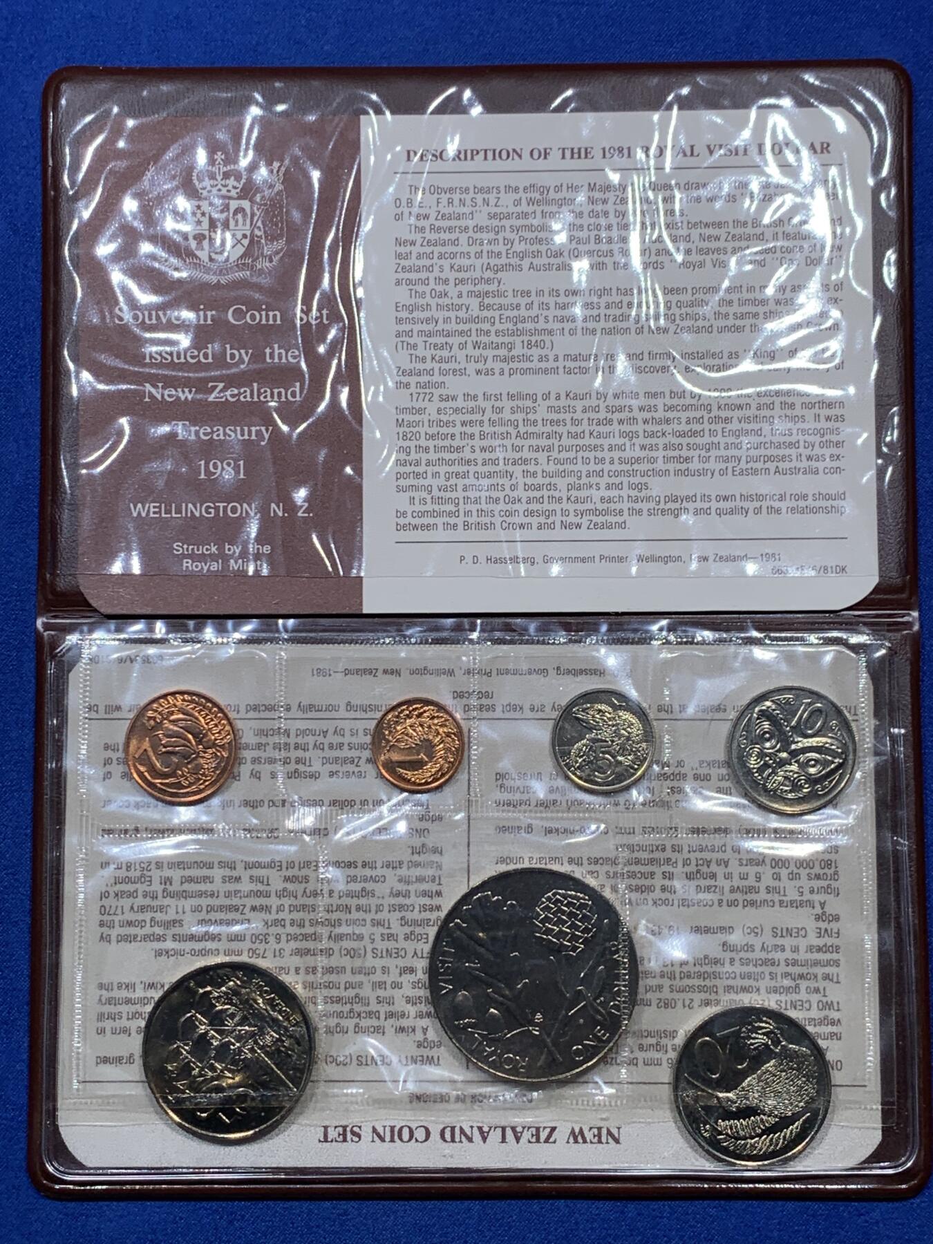 《竞宝斋》第374场 周日，周一，周二 3场连拍 （全场包邮） 新西兰官方MS 三套一组 1981 1982 1987 保存得都很不错 没有氧化 几个$1克朗型纪念币都挺少见的