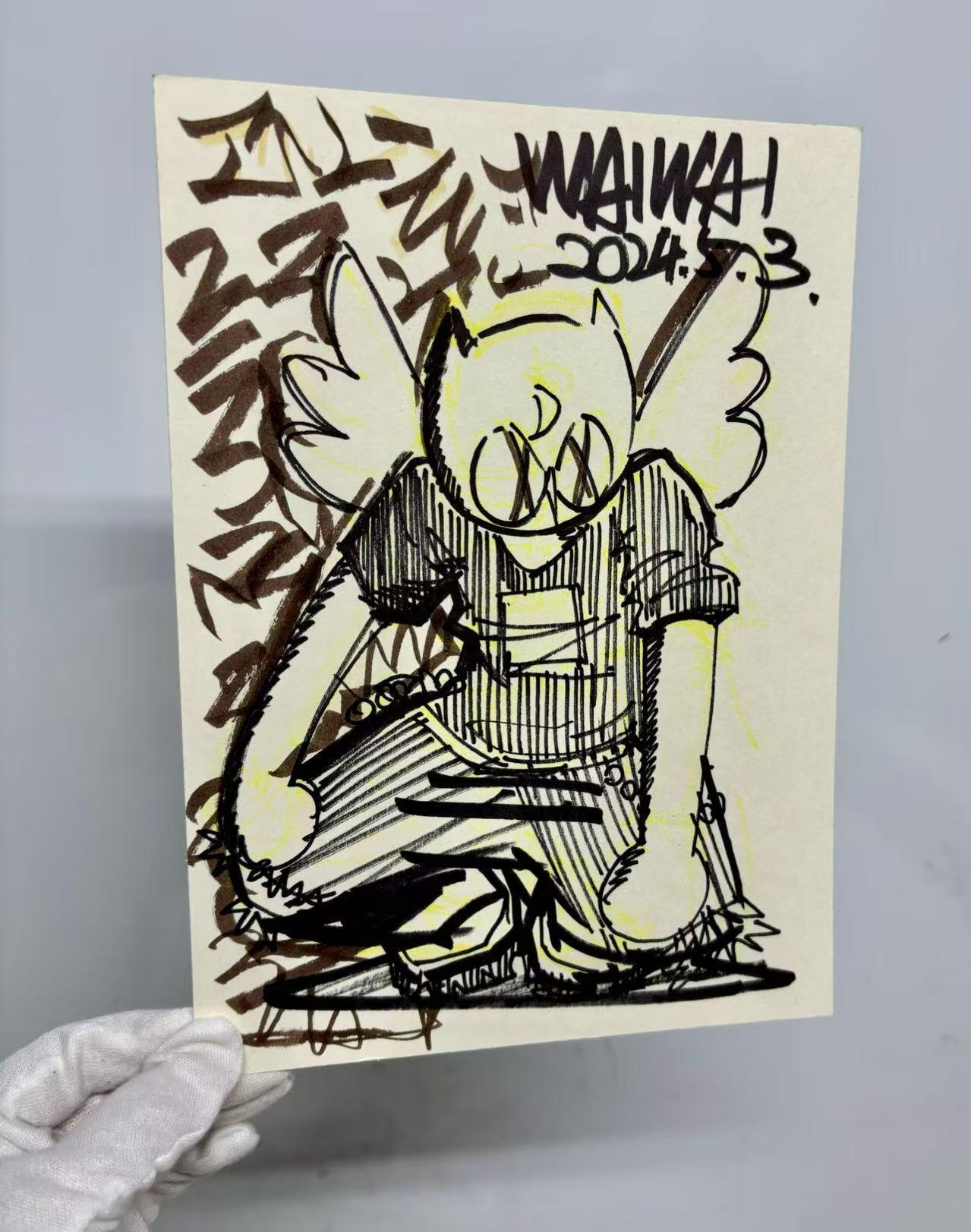 零元拍：歪歪亲笔签名原画色卡，尺寸：260X190MM，不是复制画哦