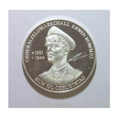 德国沙漠之狐隆美尔 半履带装甲车+金字塔高浮雕精制镀银章 40MM - 德国沙漠之狐隆美尔 半履带装甲车+金字塔高浮雕精制镀银章 40MM