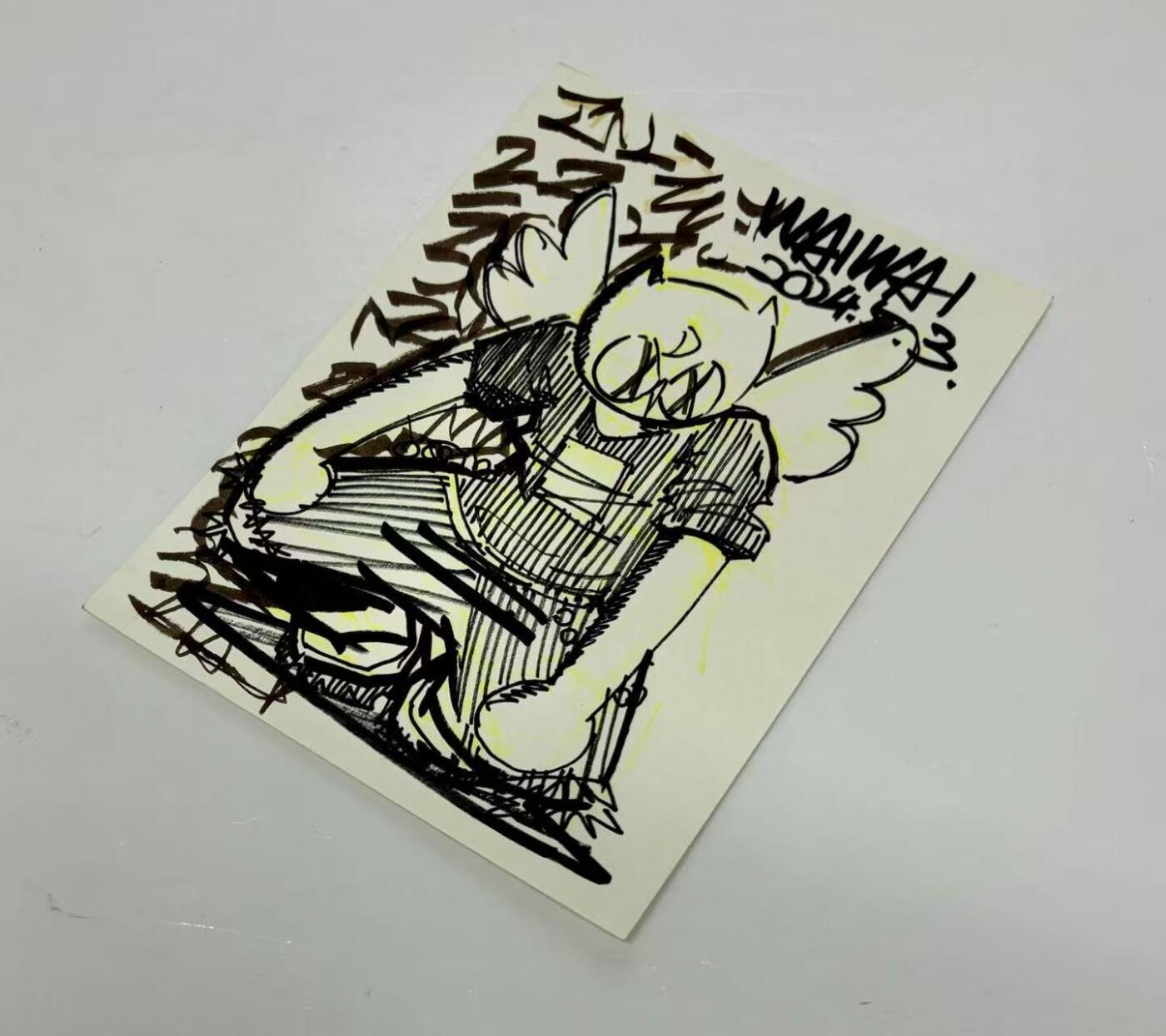 零元拍：歪歪亲笔签名原画色卡，尺寸：260X190MM，不是复制画哦