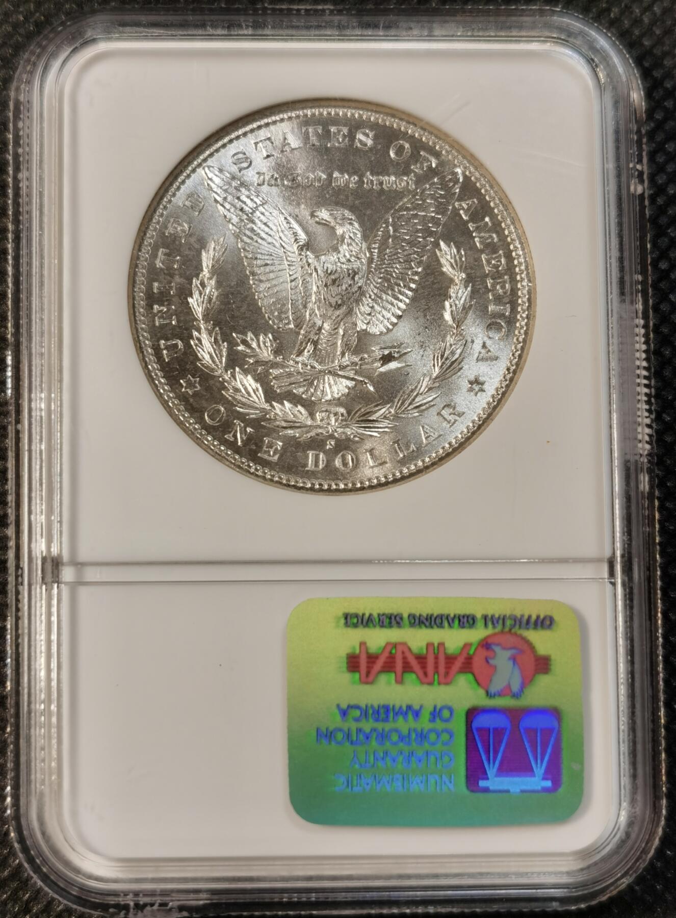  甄臻铺-世界币章拍卖（第14期）送拍享返佣金等优惠多多 NGC-MS65 1881年S版摩根，PL地板，经典小白盒