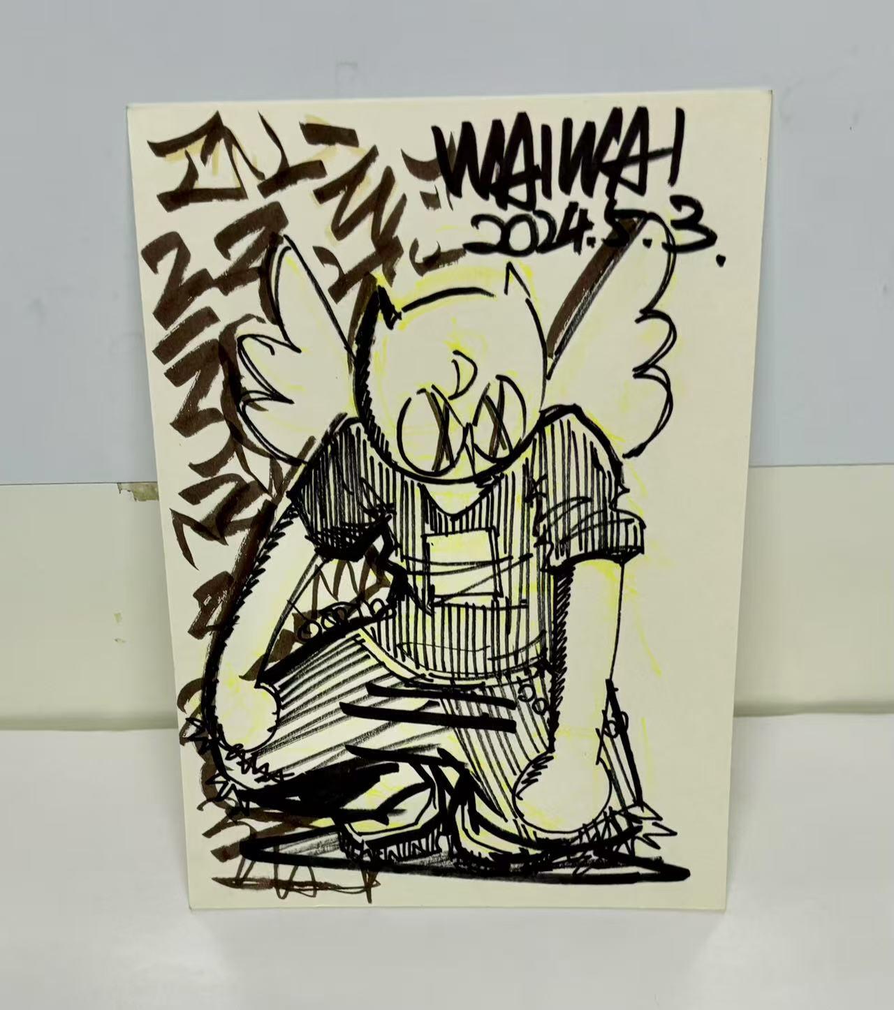 零元拍：歪歪亲笔签名原画色卡，尺寸：260X190MM，不是复制画哦
