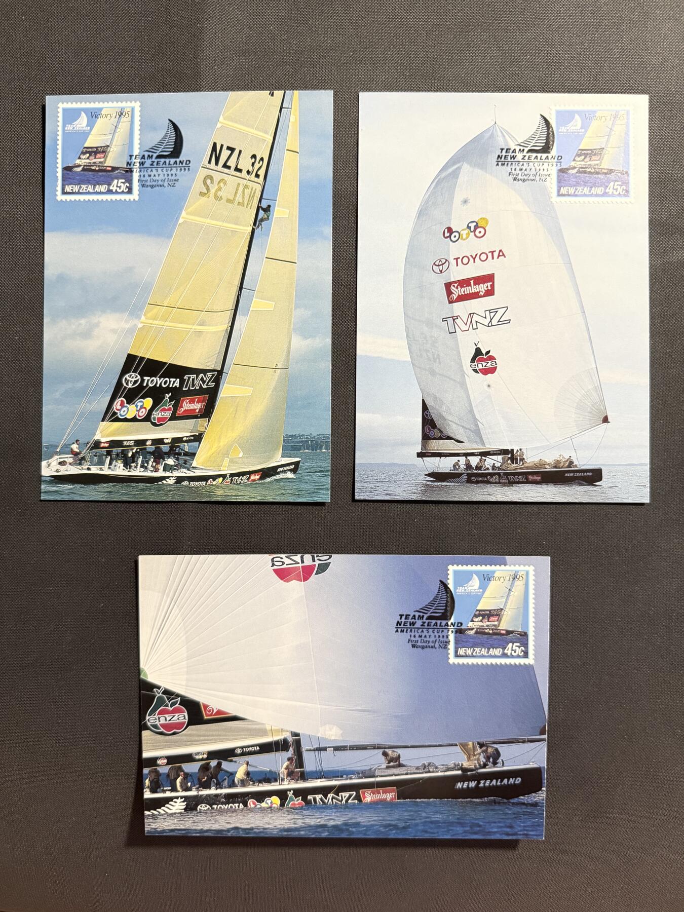 【第75期】莲池国际邮品拍卖 【新西兰】1995 帆船运动冠军 官方邮资极限片 全新