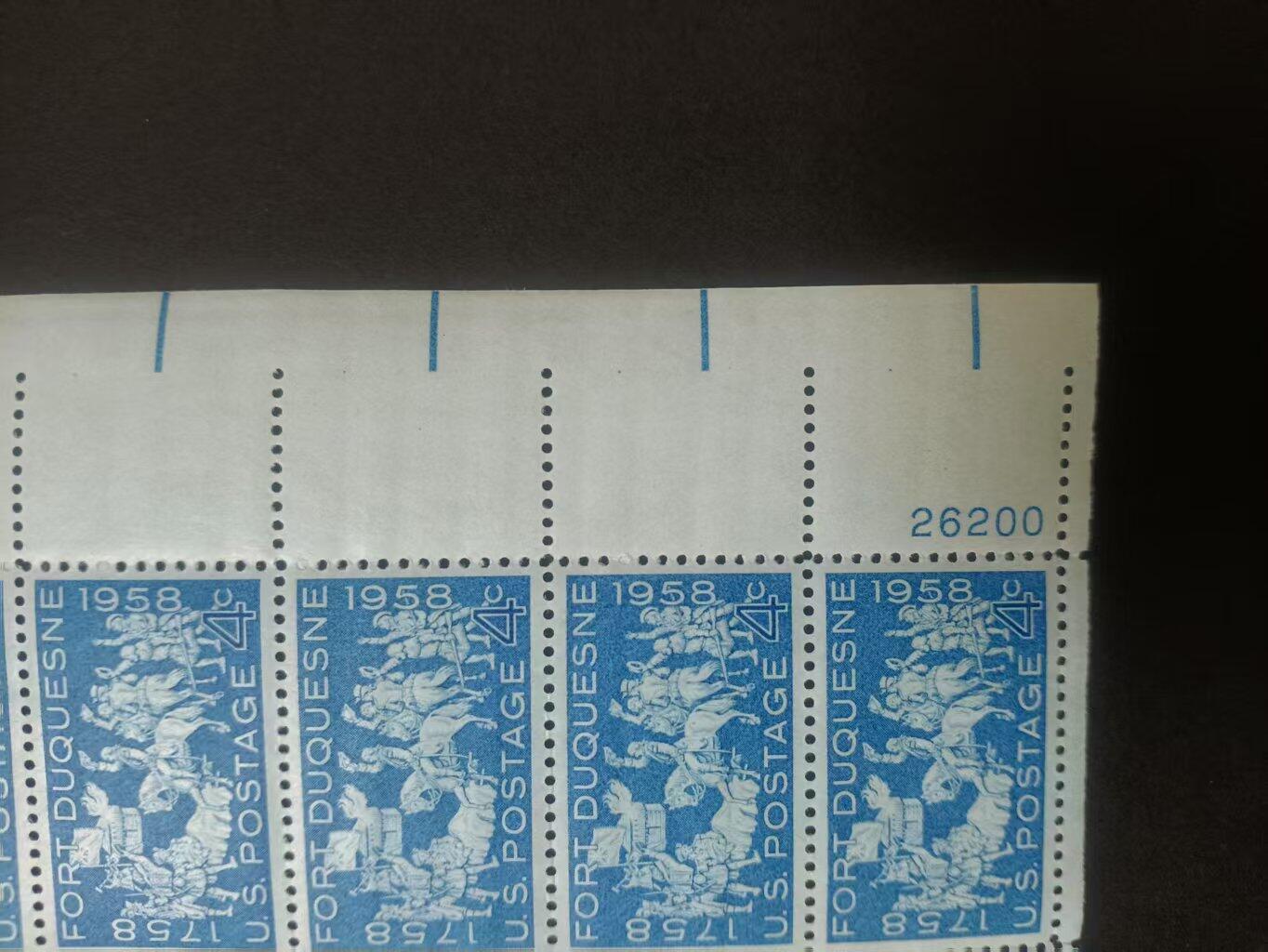 大版票 —— 美国大版票，1958.11.25，迪尤肯堡200周年，单枚成套  （店内编号207）