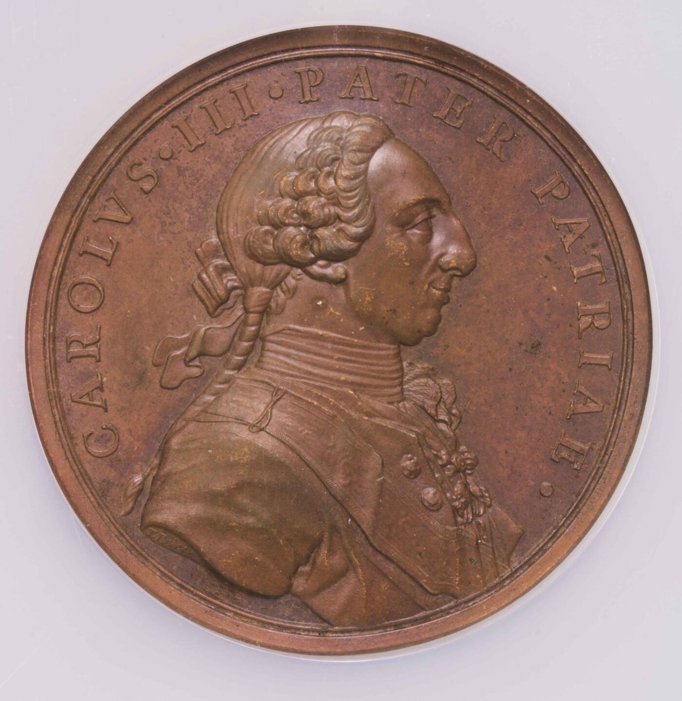 NGC-MS62BN 1774西班牙卡三莫雷纳山脉殖民地建立纪念大铜章