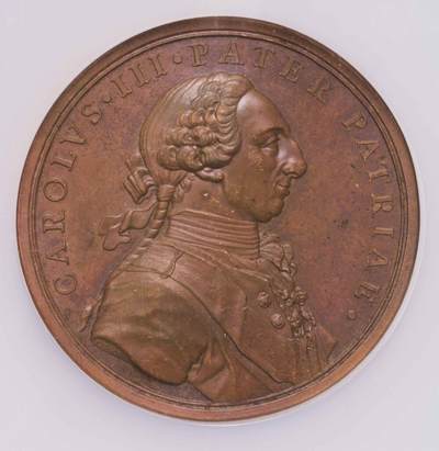 NGC-MS62BN 1774西班牙卡三莫雷纳山脉殖民地建立纪念大铜章 - NGC-MS62BN 1774西班牙卡三莫雷纳山脉殖民地建立纪念大铜章