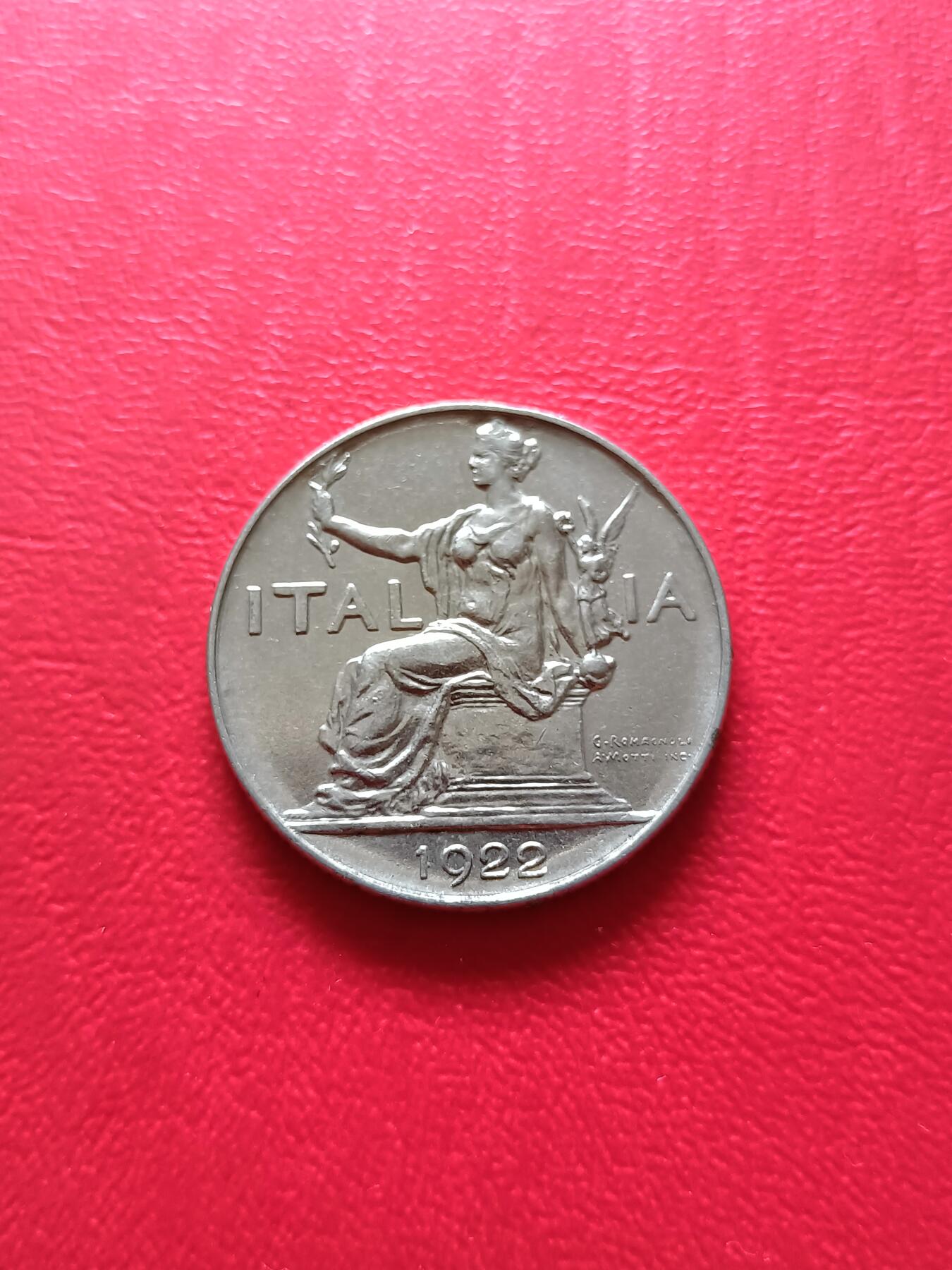 【云涧收藏】第二十一场 意大利1922年1里拉，UNC