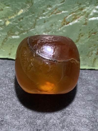 精美高玉化风化纹缠丝玛瑙老形桶珠一颗 - 精美高玉化风化纹缠丝玛瑙老形桶珠一颗