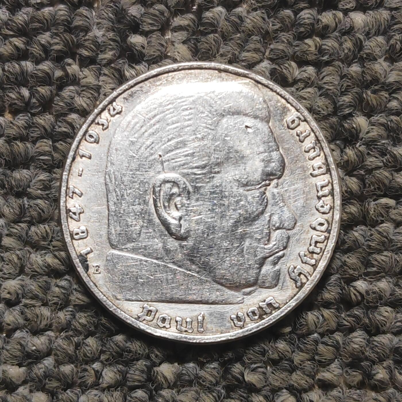1935年德国兴登堡5马克银币