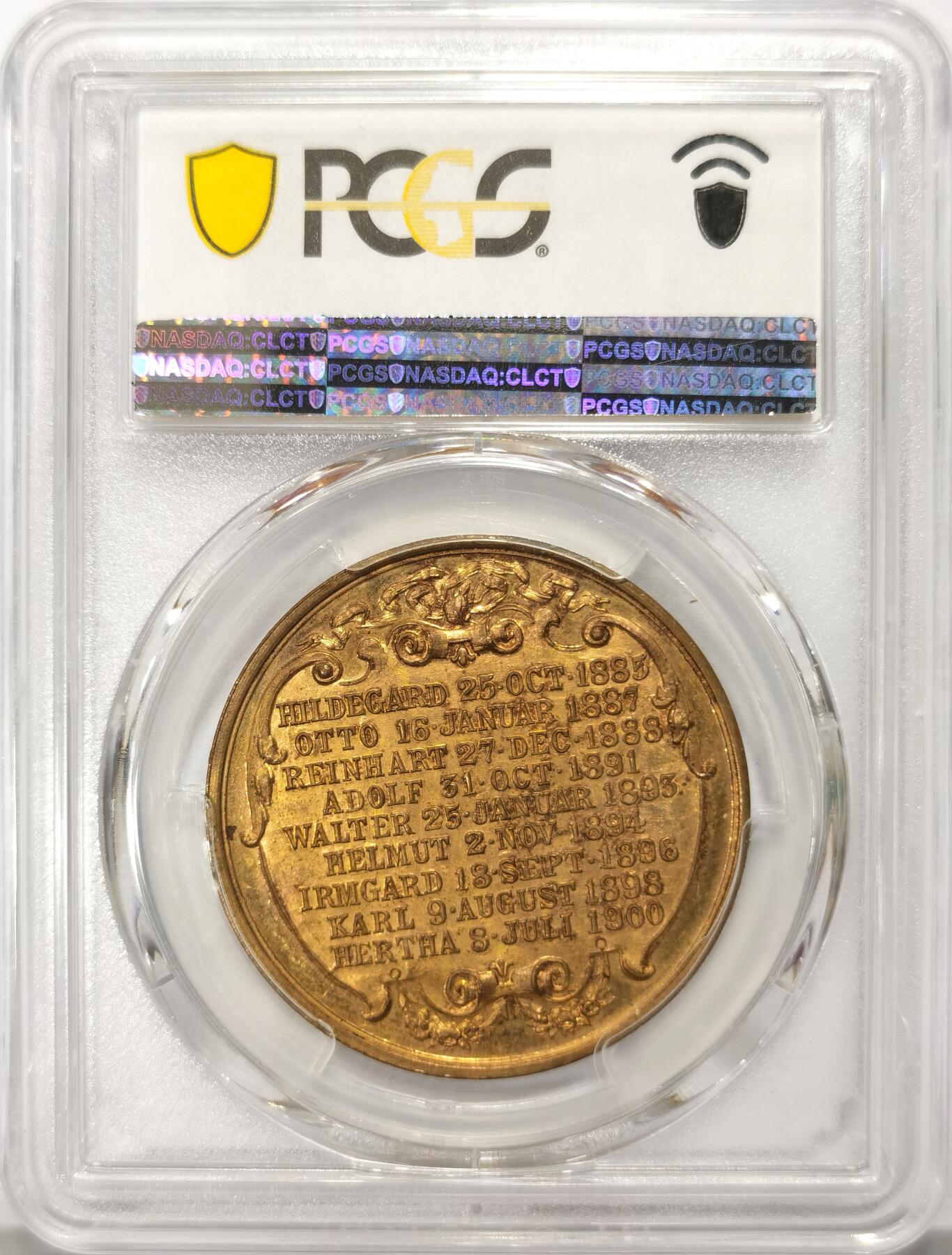 博洋堂“春风得意”四月精品专场暨第120期（全场包邮） PCGS SP64 唯一冠军分艾伦伯格城市市徽镀金大铜章。城市纪念系列。