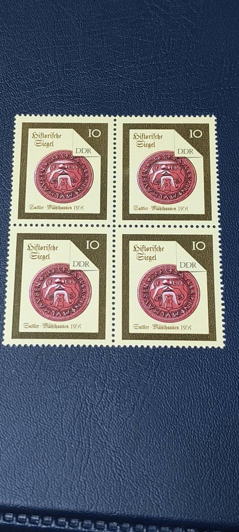 德国邮票拍场，都是四方联，清仓大甩卖 德国邮票四方联一张，1988年发行，文物  历史印章。品相如图