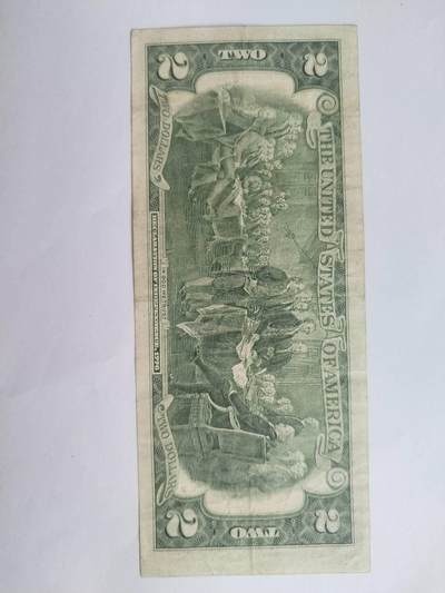 纸币专场 1976年 二美元纪念钞。靓号：07044446。