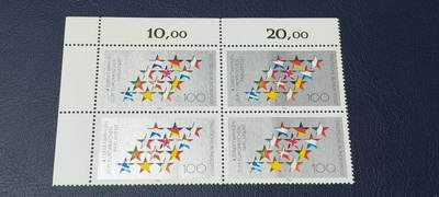 德国邮票专场，都是四方联 - 德国邮票四方联一张，1994年发行，欧洲议会选举。品相如图