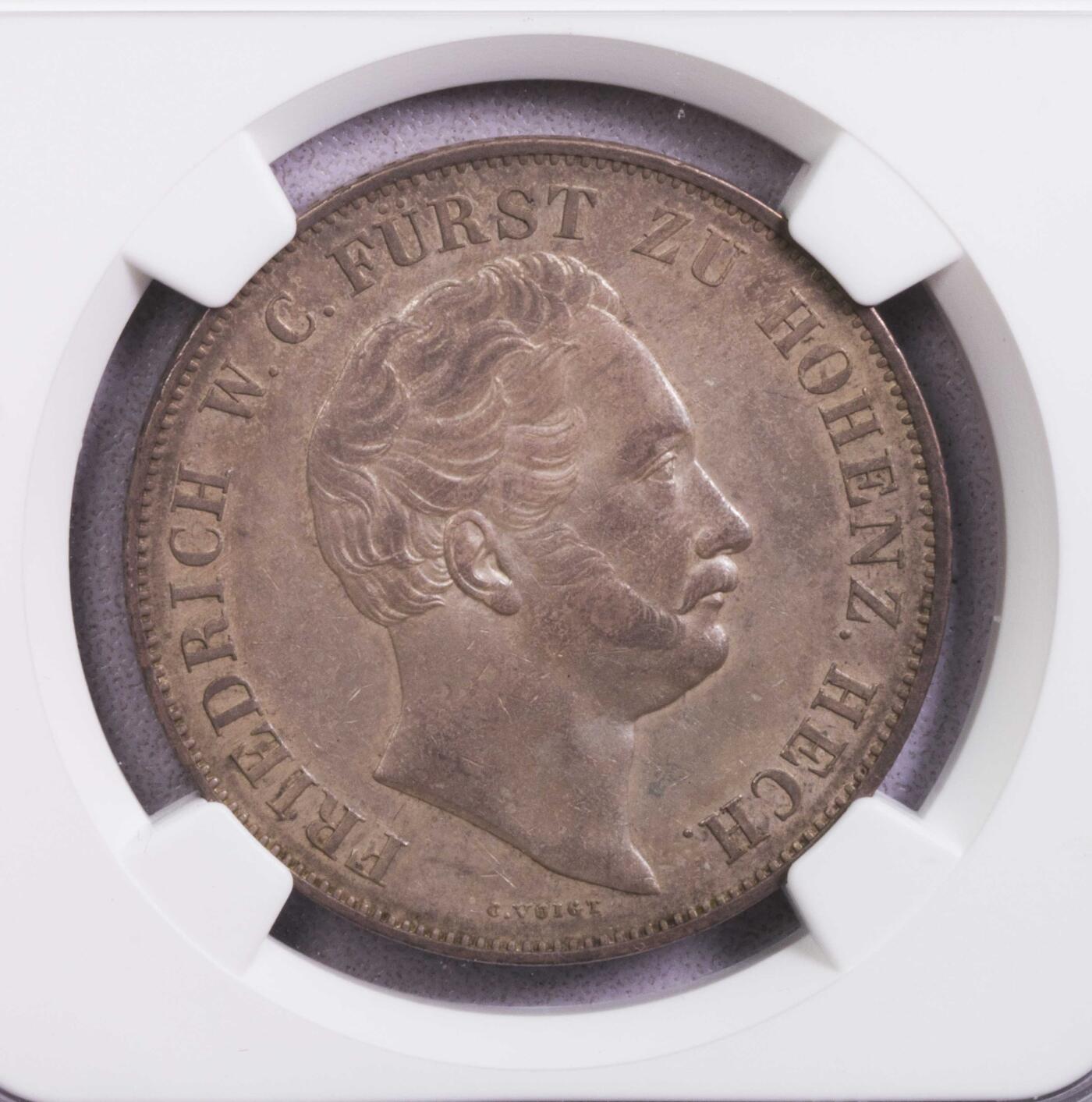NGC-AU55 1846霍亨索伦黑新根2盾银币 唯一冠军分