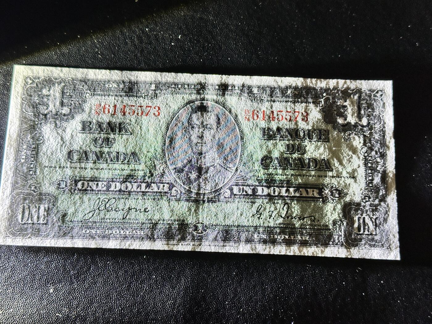 《外钞收藏家》第五百一十七期（五一假期畅拍场）（本平台长期征集拍品、欢迎联系） 1937年加拿大1加元 AU品相 乔治六世